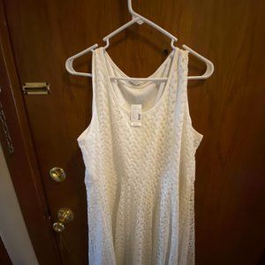 Maurice's Women Size 2 Sleeveless Lace Look/Lined White Dress